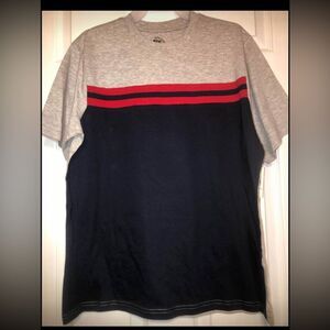 Open Trails Revolution Sz M Men’s Blue Gray Red Stripes Shirt NEW NWT